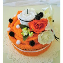 Textilní dort oranžový sívcen jednopatrový