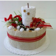 Textilní dort ve tvaru svícnu