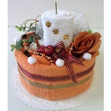 Textilní dort ve tvaru svícnu