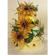 Textilní dort třípatrový (slunečnice)