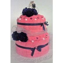 Textilní dort dvoupatrový (růžový)