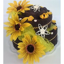 Textilní dort dvoupatrový slunečnice
