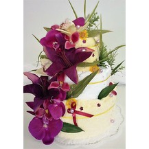 Textilní dort třípatrový (květ zvonky)