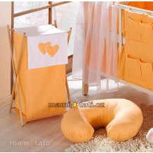 Luxusní praktický koš na prádlo - Srdíčko pomeranč