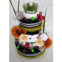Veratex Textilní dort třípatrový - zeleno/bílý