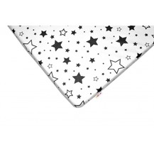 Bavlněné prostěradlo 60x120cm - Černé hvězdy a hvězdičky - bílé