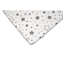 Bavlněné prostěradlo 60x120cm - Šedé hvězdy a hvězdičky - bílé