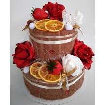 Veratex Textilní dort dvoupatrový růžičky