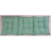 Sedák na lavici prošívaný 120 x 40 x 7,5cm kanafas zelené srdíčko