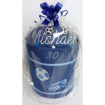 Veratex Textilní dort modrý s výšivkou jména + kopačky (21 barev)