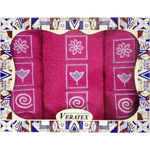 Luxusní dárkový froté set 1 osuška 2 ručníky (purpurová)