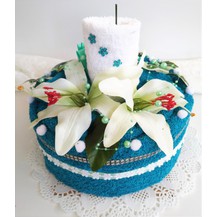 Veratex Textilní dort svícen azurový