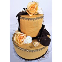 Veratex Luxusní textilní dort dvoupatrový marcipán (zlatý)