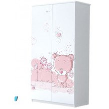 BabyBoo Dětská skříň - Medvídek STYDLÍN růžový, D19