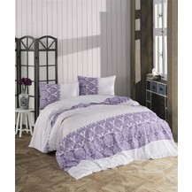 Prodloužené povlečení bavlna 140x220, 70x90cm Madelaine purple, Výběr zapínání: zipový uzávěr