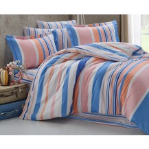 Prodloužené povlečení bavlna 140x220, 70x90cm Mart blue-pink, Výběr zapínání: zipový uzávěr