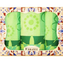 Svatební dar.Luxusní dárkový froté set 1 osuška 2 ručníky  (zelený) 500g m2