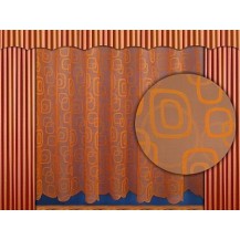 Záclona kusová - Oblázky 190x300 cm (oranžová)