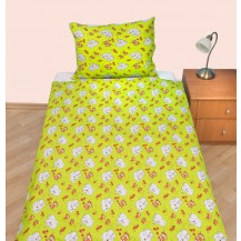 Povlečení dětské bavlna velká postel Slůně zelené, Výběr zapínání: nitěný knoflík